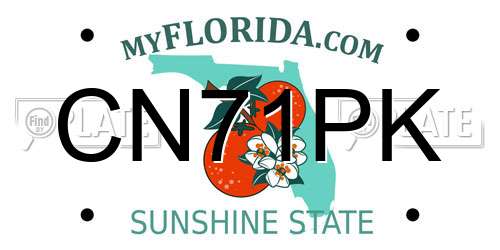 CN71PK Florida License Plate