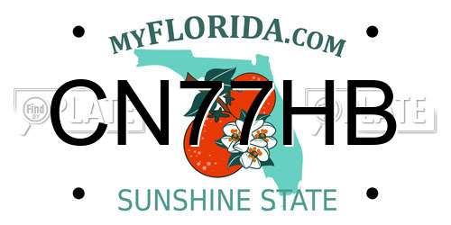 CN77HB Florida License Plate