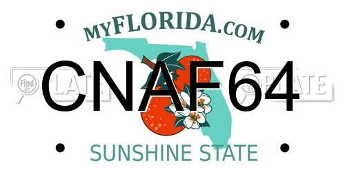 CNAF64 Florida License Plate