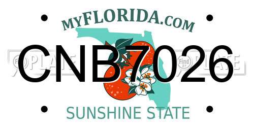 CNB7026 Florida License Plate