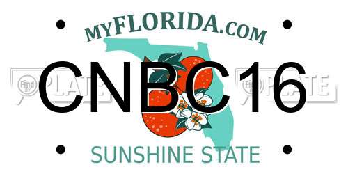 CNBC16 Florida License Plate