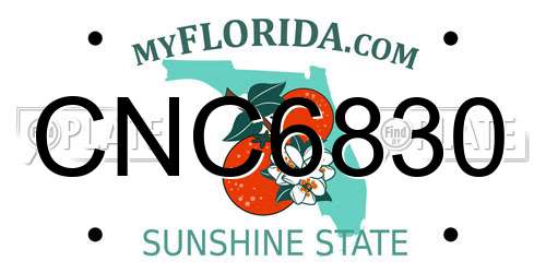 CNC6830 Florida License Plate