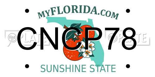 CNCP78 Florida License Plate