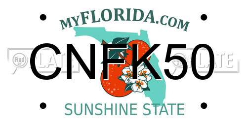 CNFK50 Florida License Plate