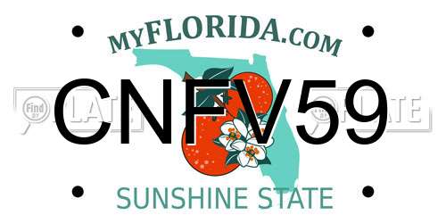 CNFV59 Florida License Plate