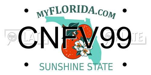 CNFV99 Florida License Plate