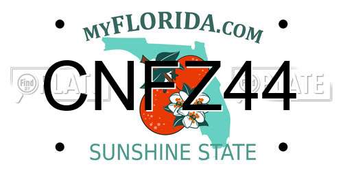 CNFZ44 Florida License Plate
