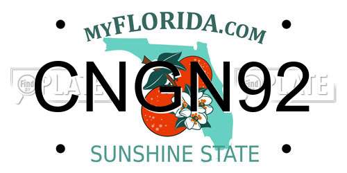 CNGN92 Florida License Plate