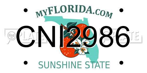 CNI2986 Florida License Plate