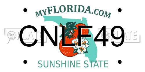 CNLF49 Florida License Plate