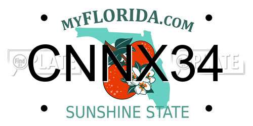CNNX34 Florida License Plate