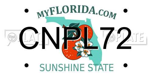CNPL72 Florida License Plate