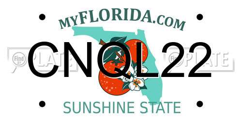 CNQL22 Florida License Plate
