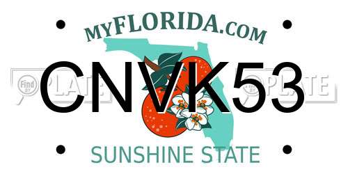 CNVK53 Florida License Plate
