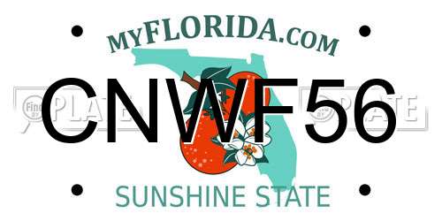 CNWF56 Florida License Plate