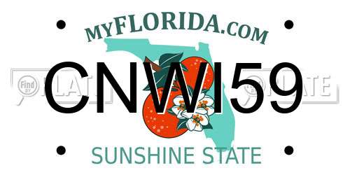 CNWI59 Florida License Plate