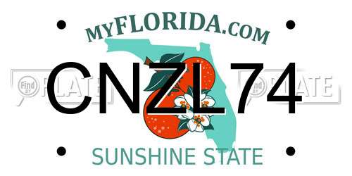 CNZL74 Florida License Plate