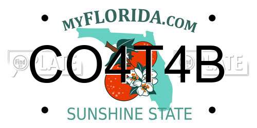 CO4T4B Florida License Plate