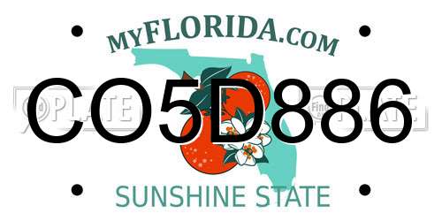 CO5D886 Florida License Plate