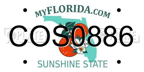 COS0886 Florida License Plate