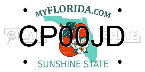 CP00JD Florida License Plate