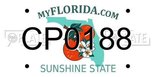 CP0188 Florida License Plate