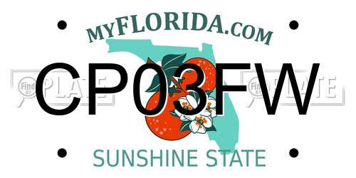 CP03FW Florida License Plate