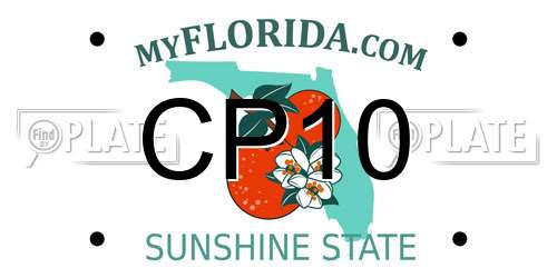 CP10 Florida License Plate