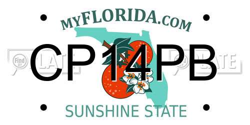 CP14PB Florida License Plate