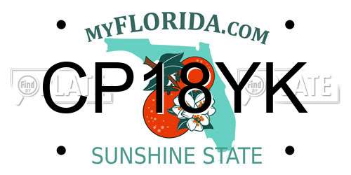 CP18YK Florida License Plate