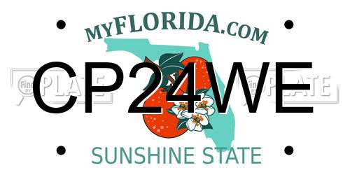 CP24WE Florida License Plate