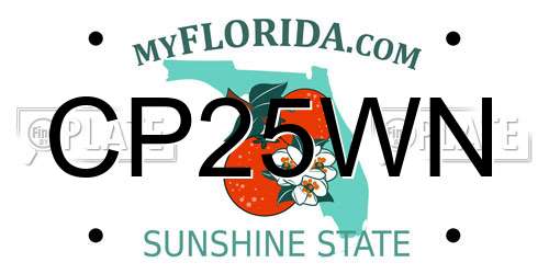 CP25WN Florida License Plate