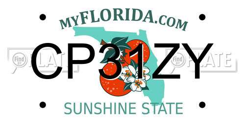 CP31ZY Florida License Plate
