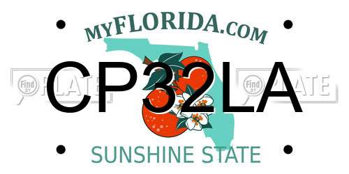CP32LA Florida License Plate