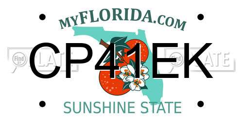 CP41EK Florida License Plate