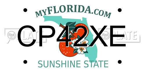 CP42XE Florida License Plate
