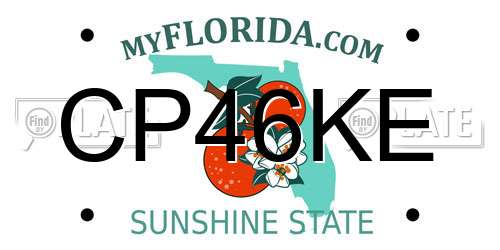 CP46KE Florida License Plate