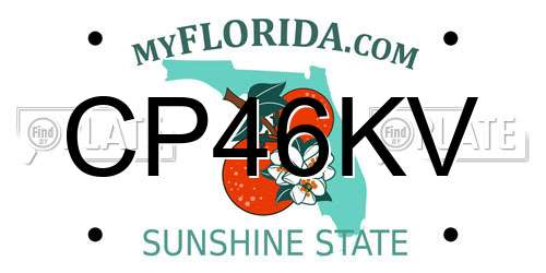 CP46KV Florida License Plate