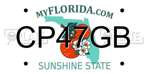 CP47GB Florida License Plate