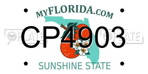 CP4903 Florida License Plate