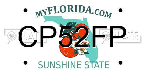 CP52FP Florida License Plate