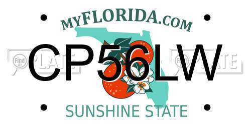 CP56LW Florida License Plate