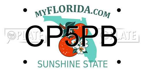 CP5PB Florida License Plate