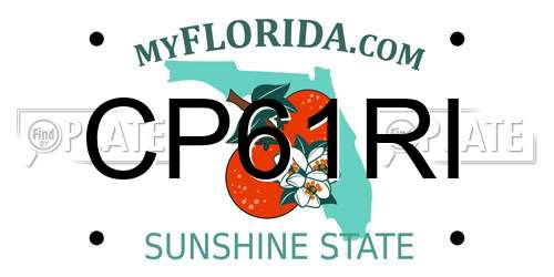 CP61RI Florida License Plate