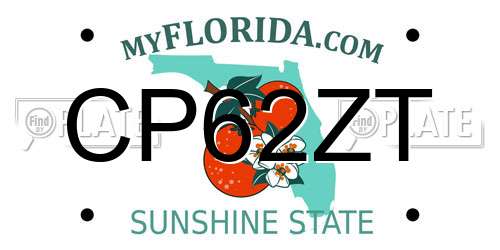 CP62ZT Florida License Plate