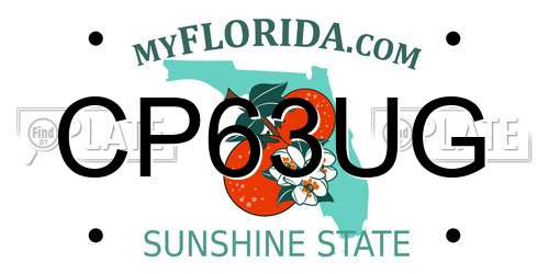 CP63UG Florida License Plate