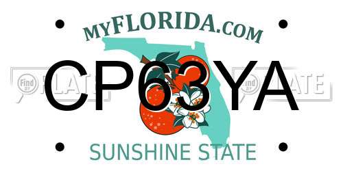 CP63YA Florida License Plate