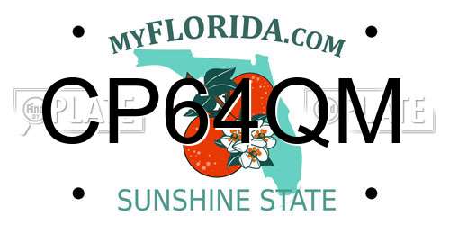 CP64QM Florida License Plate