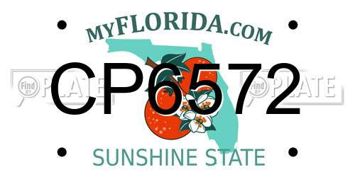 CP6572 Florida License Plate