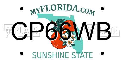 CP66WB Florida License Plate
